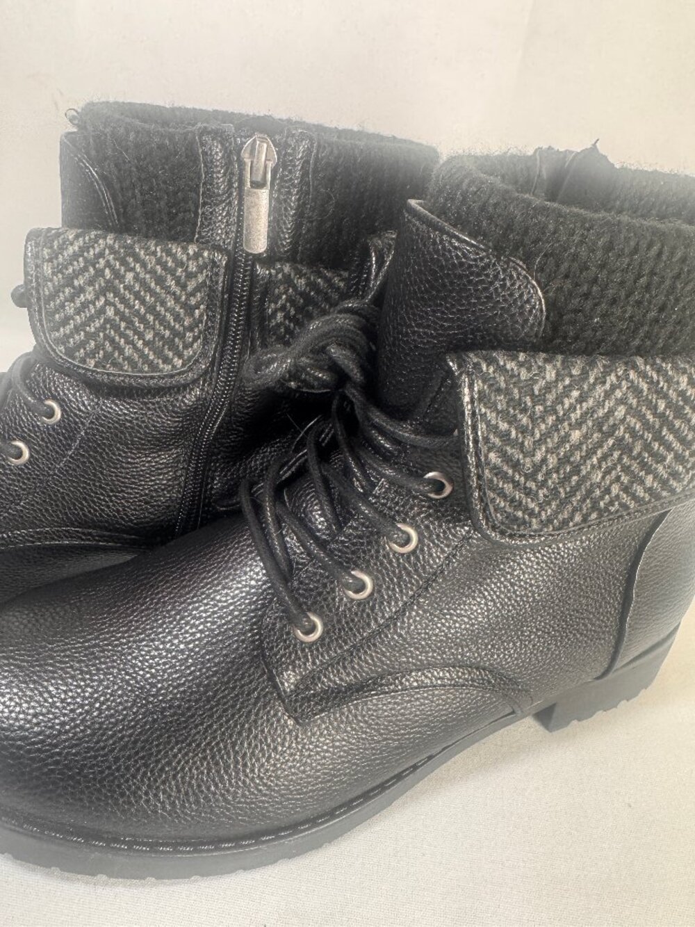 Torrid Foldover Sweater-Trimmed Combat Boots - Picture 4 of 7